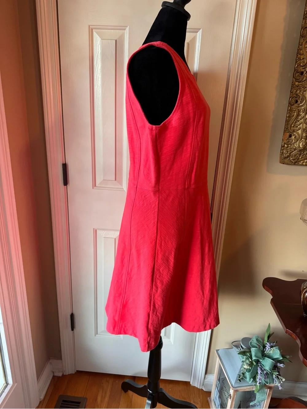 J. Crew Sleeveless Knit Princess Seam A-Line Dress - Style # 65236-Coral - Sz 12